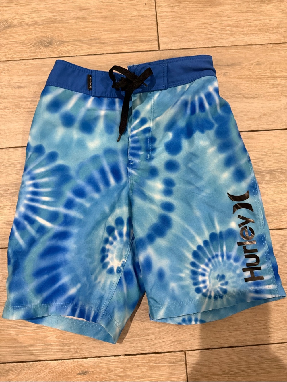 Hurley Blue Spiral Tie-Dye Boys Swim Trunks